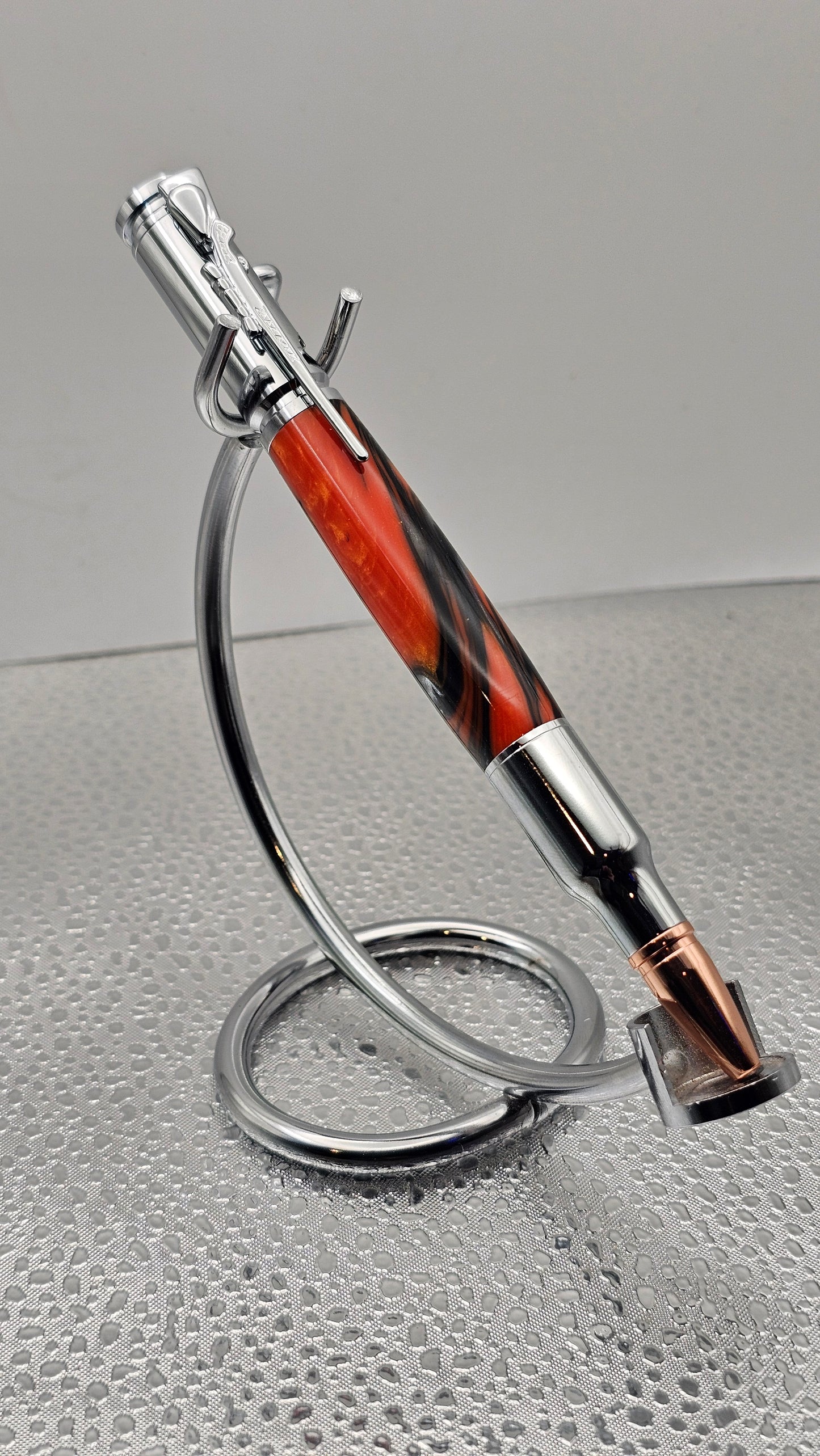 Handmade Pens, Chrome 30 Cal Bolt-Action