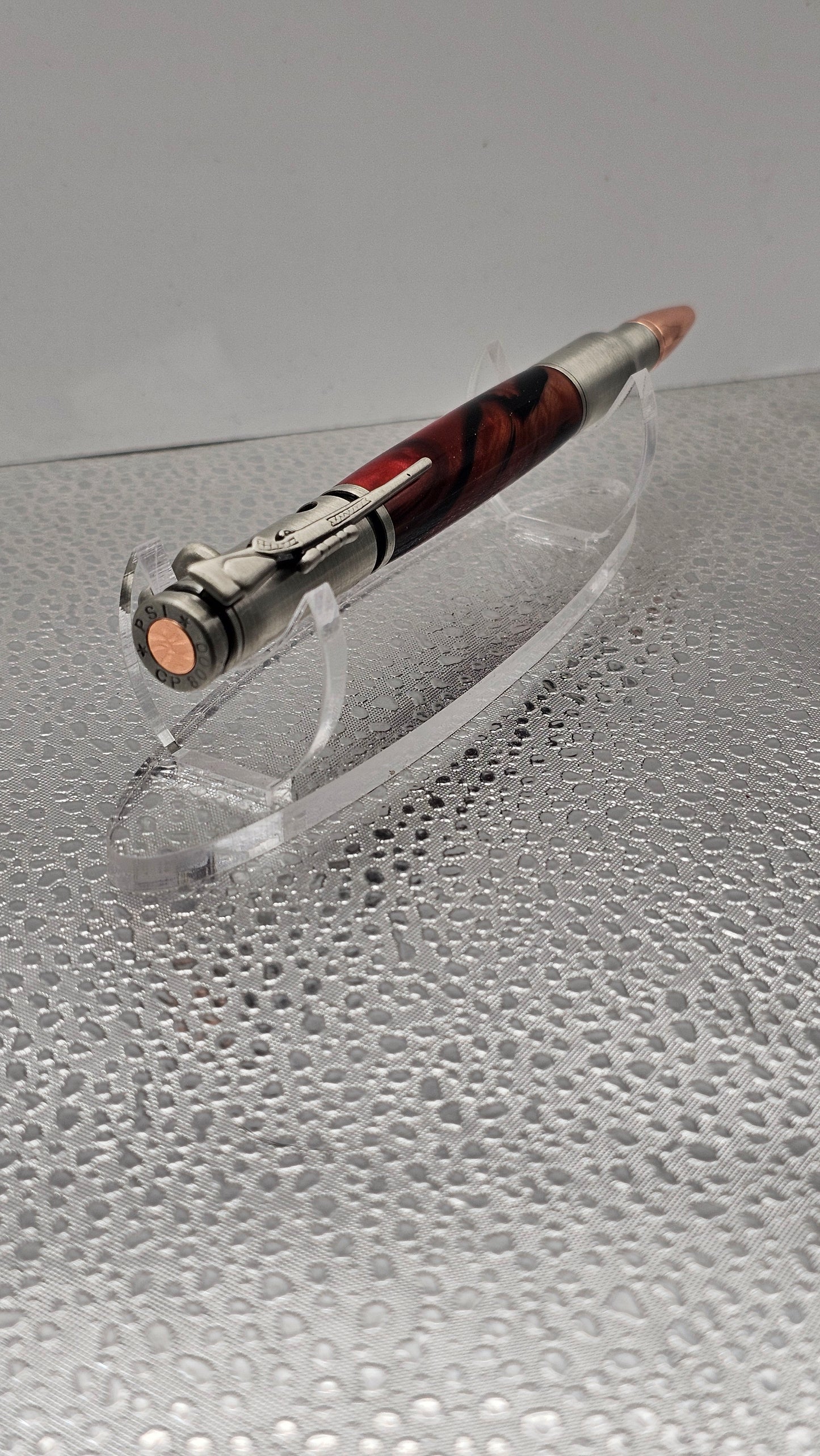 Handmade Pen, Pewter 30 Cal Bolt-Action