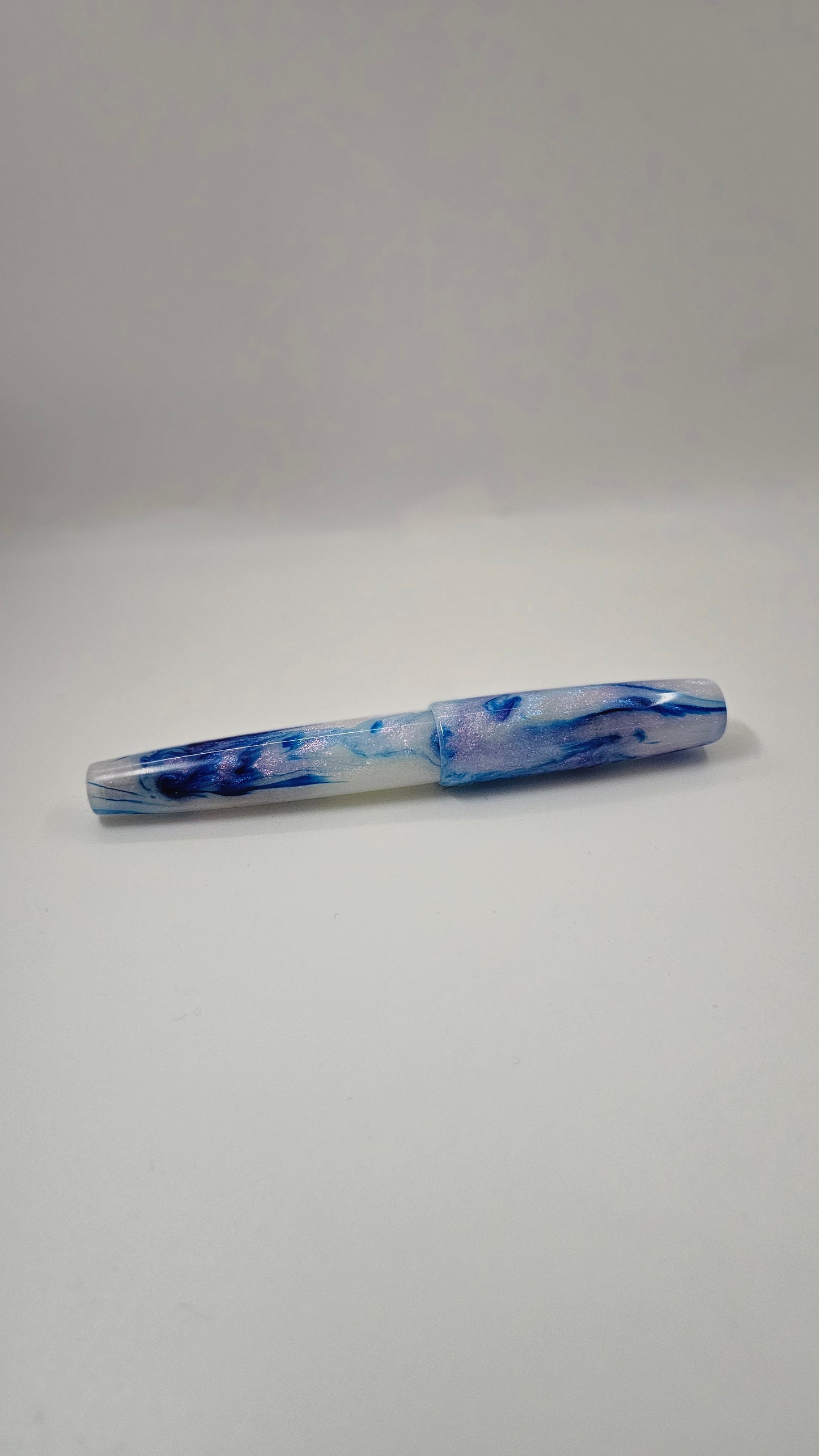 Luxury Fountain Pen - Blue Marble Design, with Gold Accent Bock #6 Nib