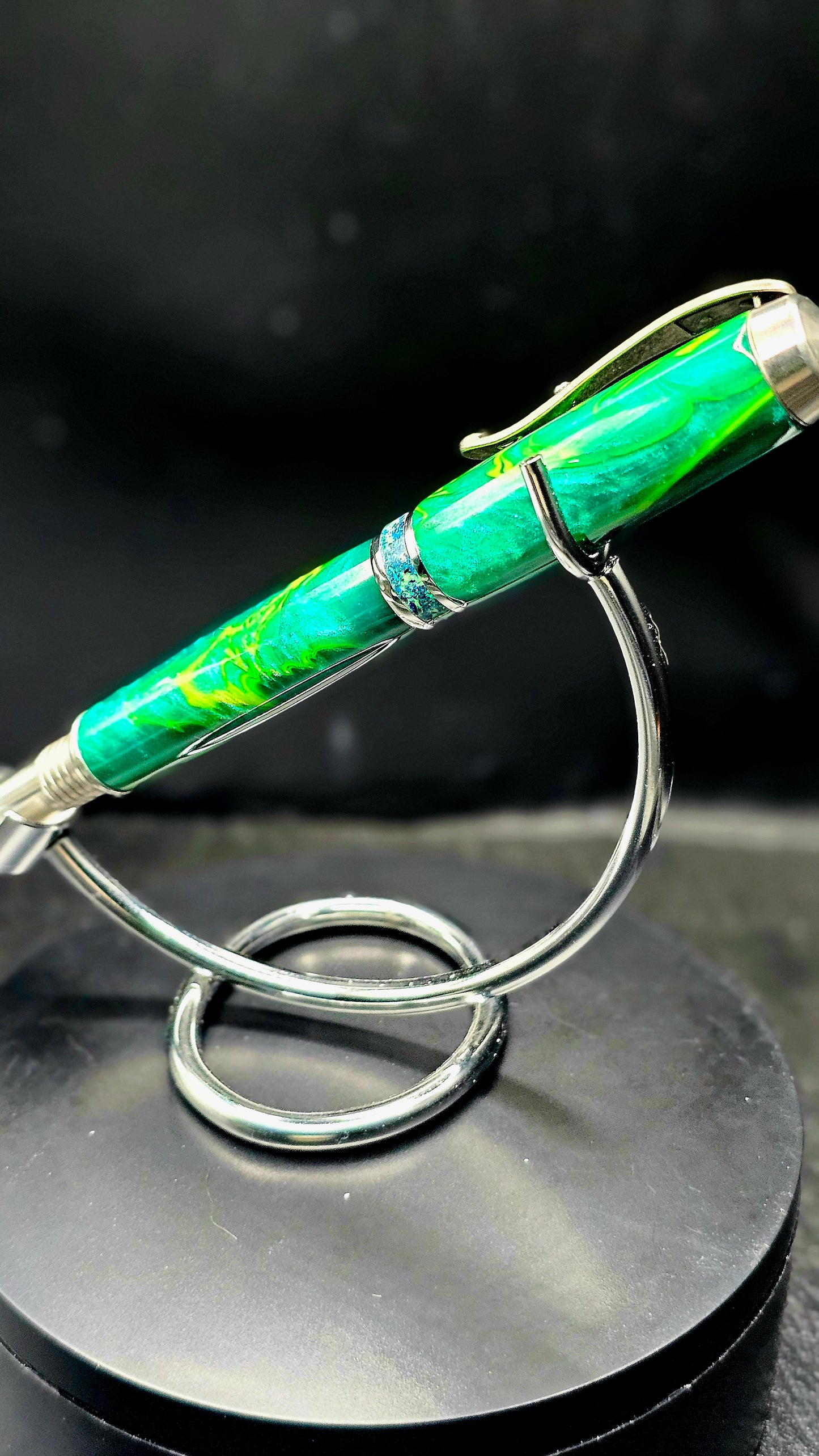 Custom Handmade Judge Moss Resin Jr Bandit Roller Ball