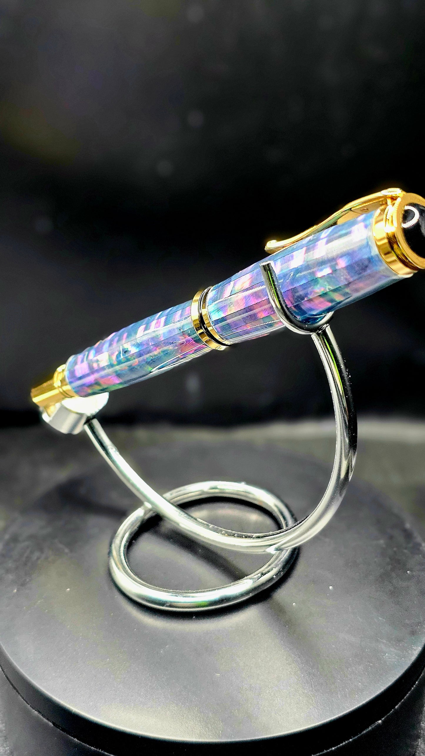 Custom Handmade Multi Color Paua Abalone Jr Retro Foutain Pen With Case