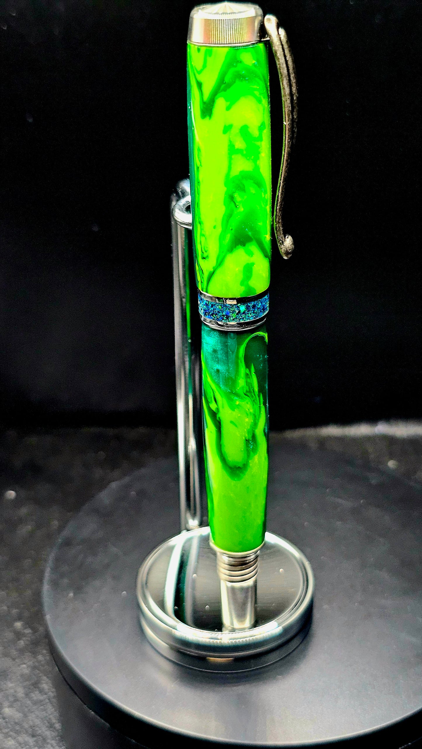 Custom Handmade Judge Moss Resin Jr Bandit Roller Ball