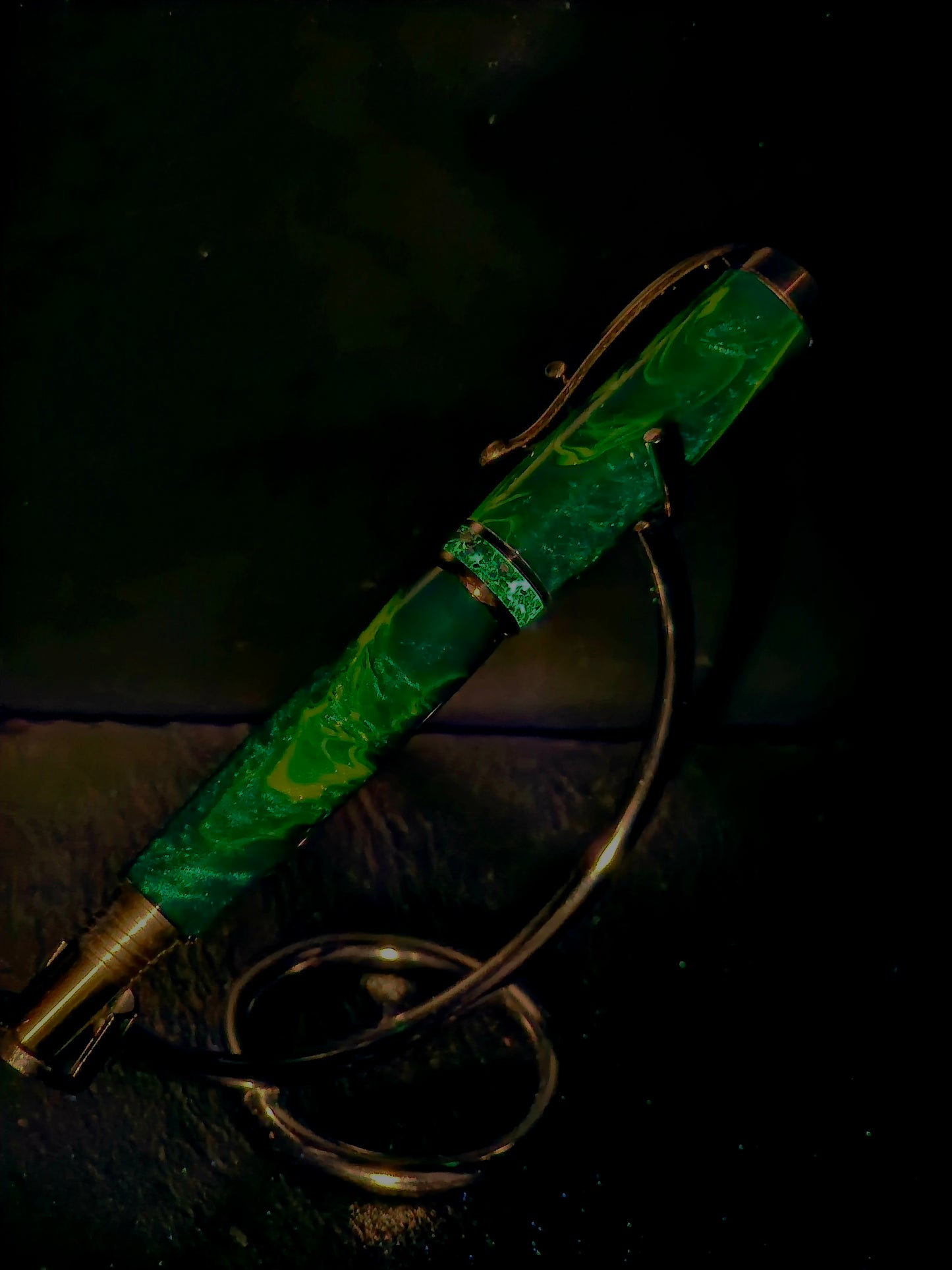 Custom Handmade Judge Moss Resin Jr Bandit Roller Ball