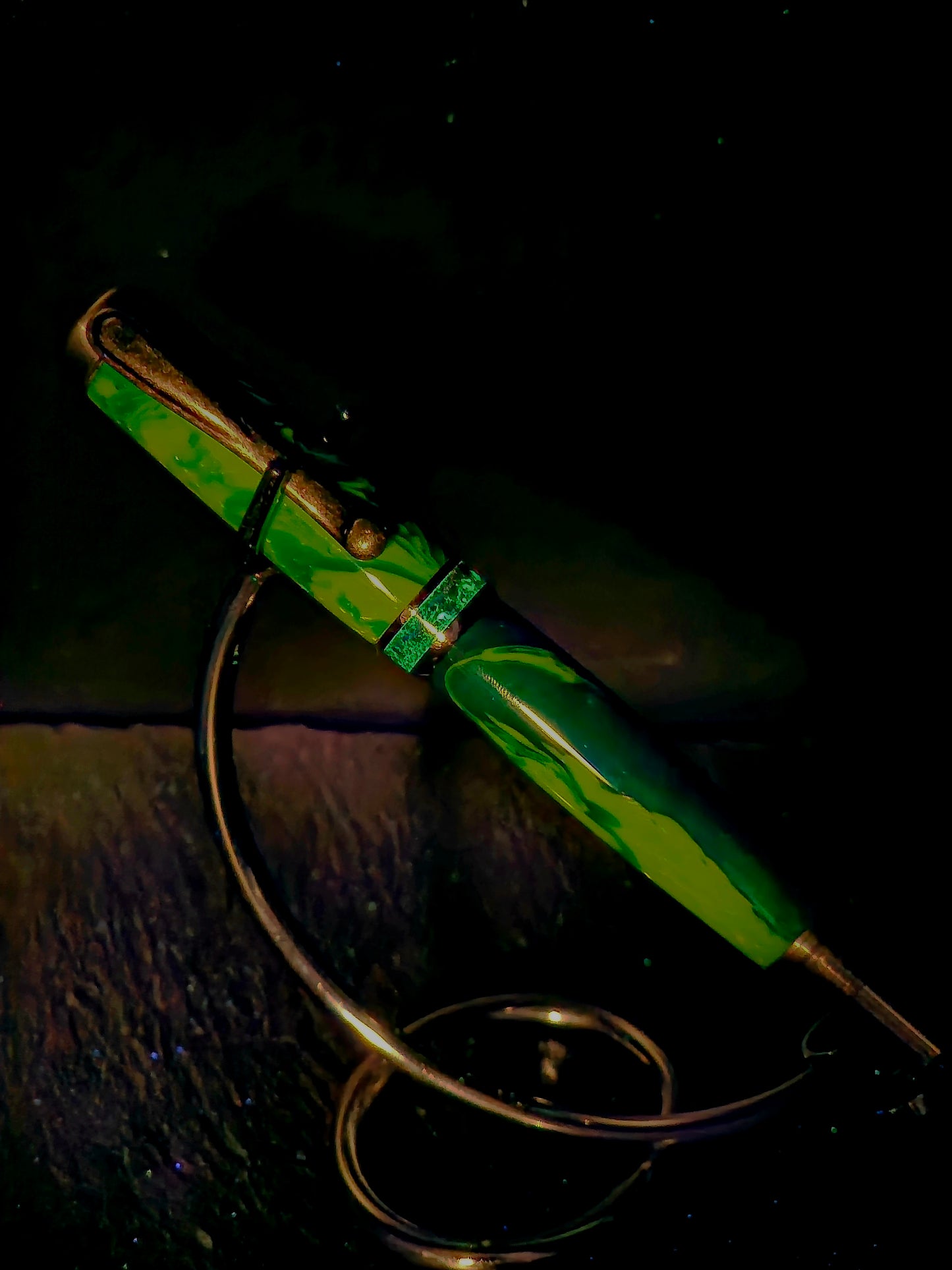 Custom Handmade Judge Moss Resin Jr Bandit Roller Ball