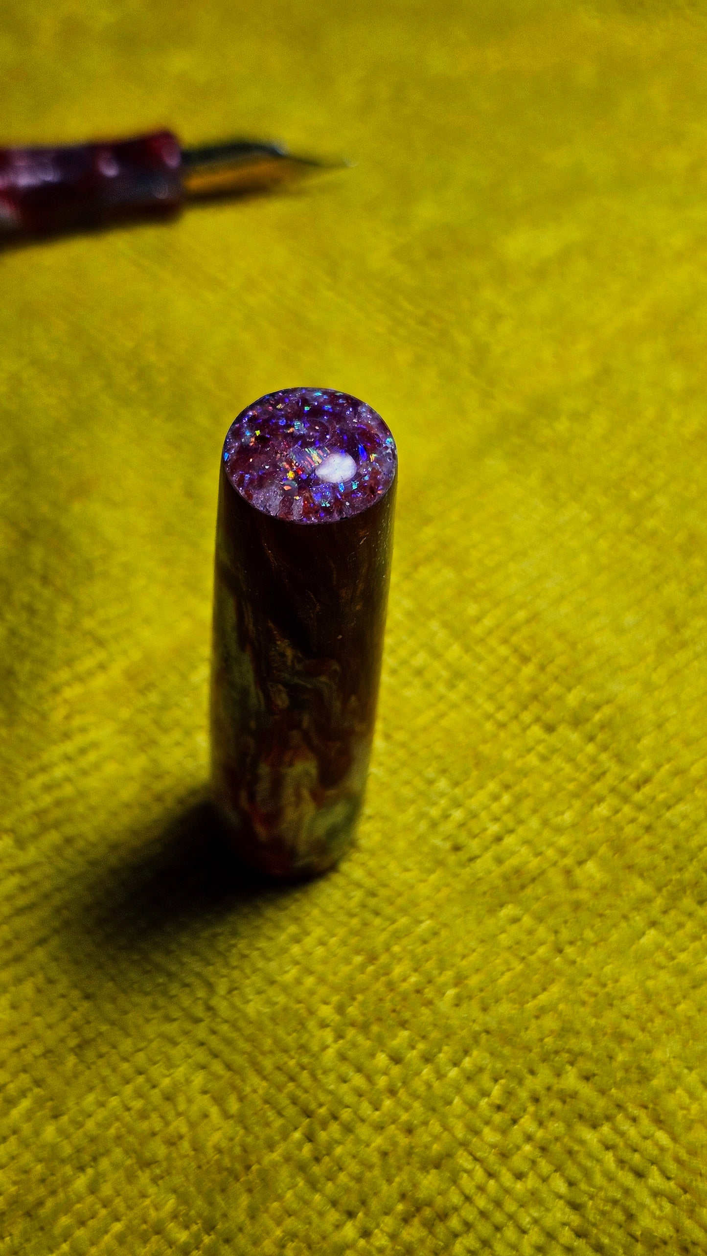 Custom Handmade/poured Resin Foutain Pen With Gold Accent # 6 Nib