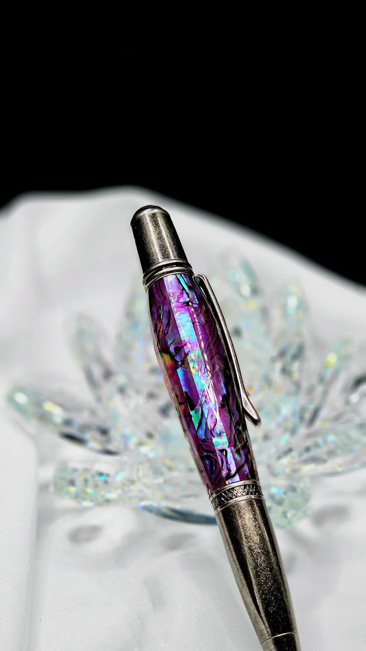 Paua Abalone Sierra Twist Pen, Refillable and great for everyday use