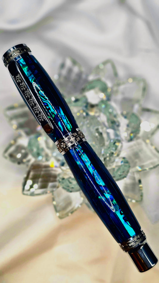 Custom Handmade Paua Abalone Full Size Emperor Roller Ball