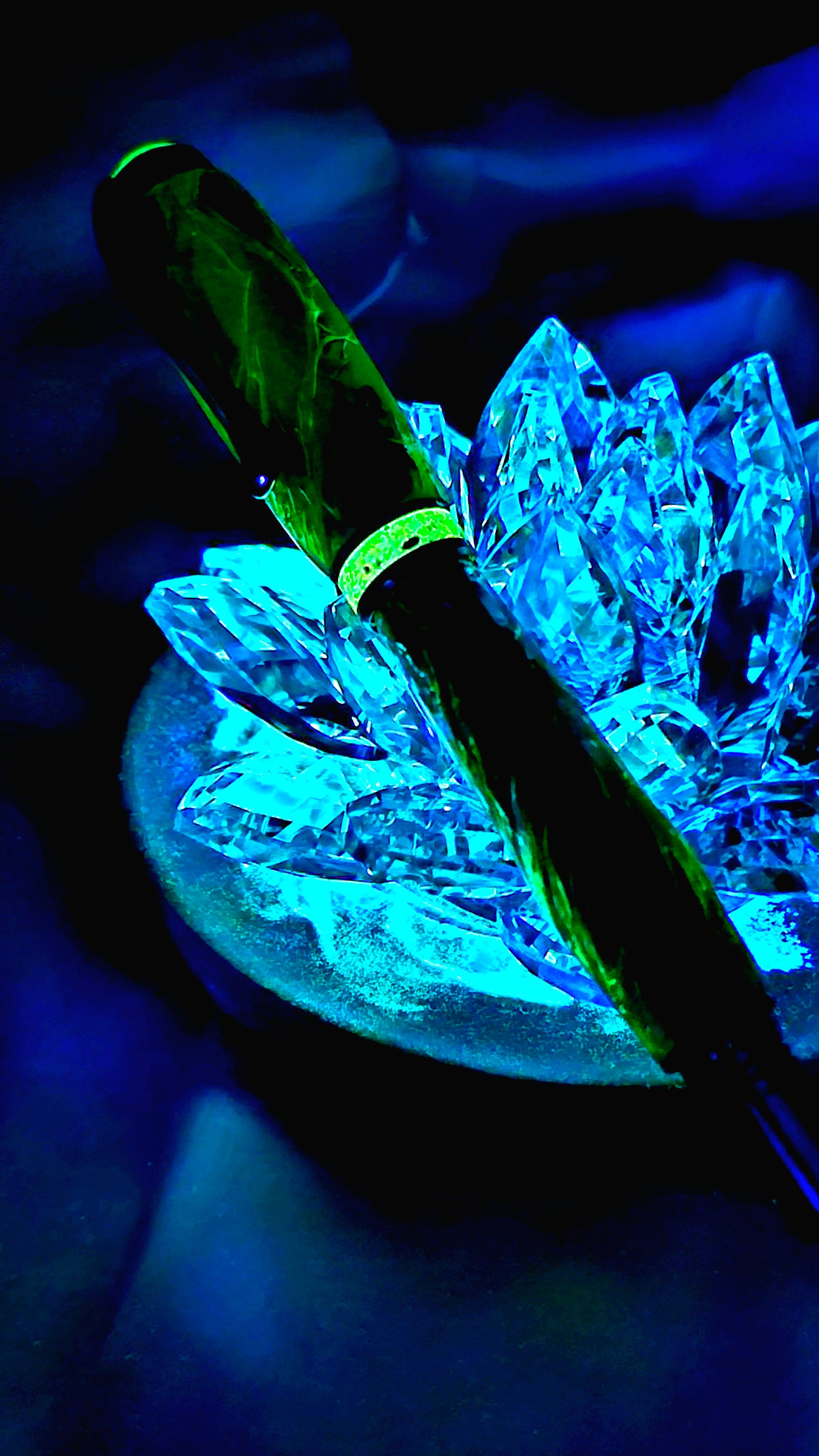 One Of a Kind Handmade Fountain pen with Paua Abalone and a Custom-made Collar