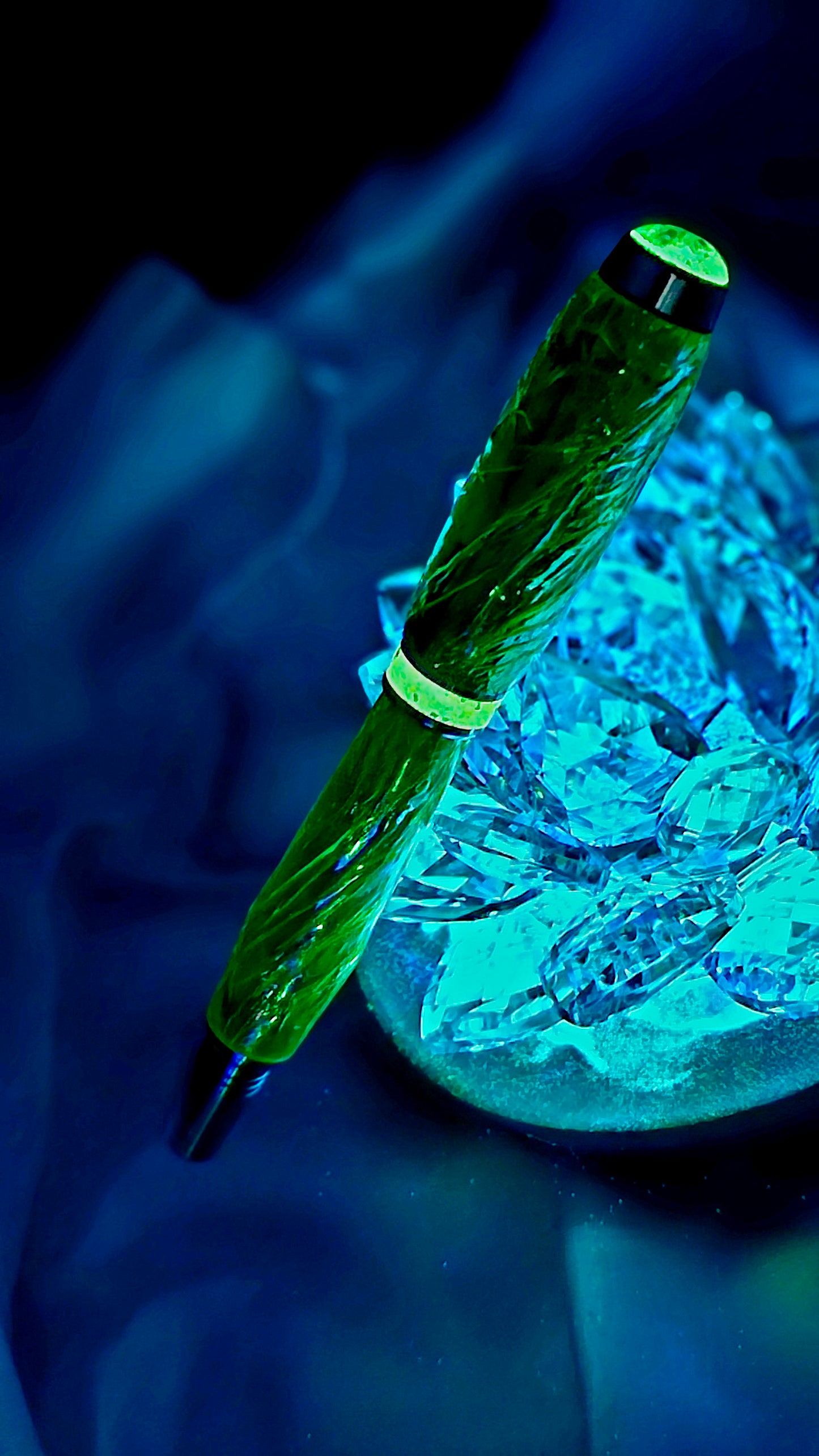 One Of a Kind Handmade Fountain pen with Paua Abalone and a Custom-made Collar