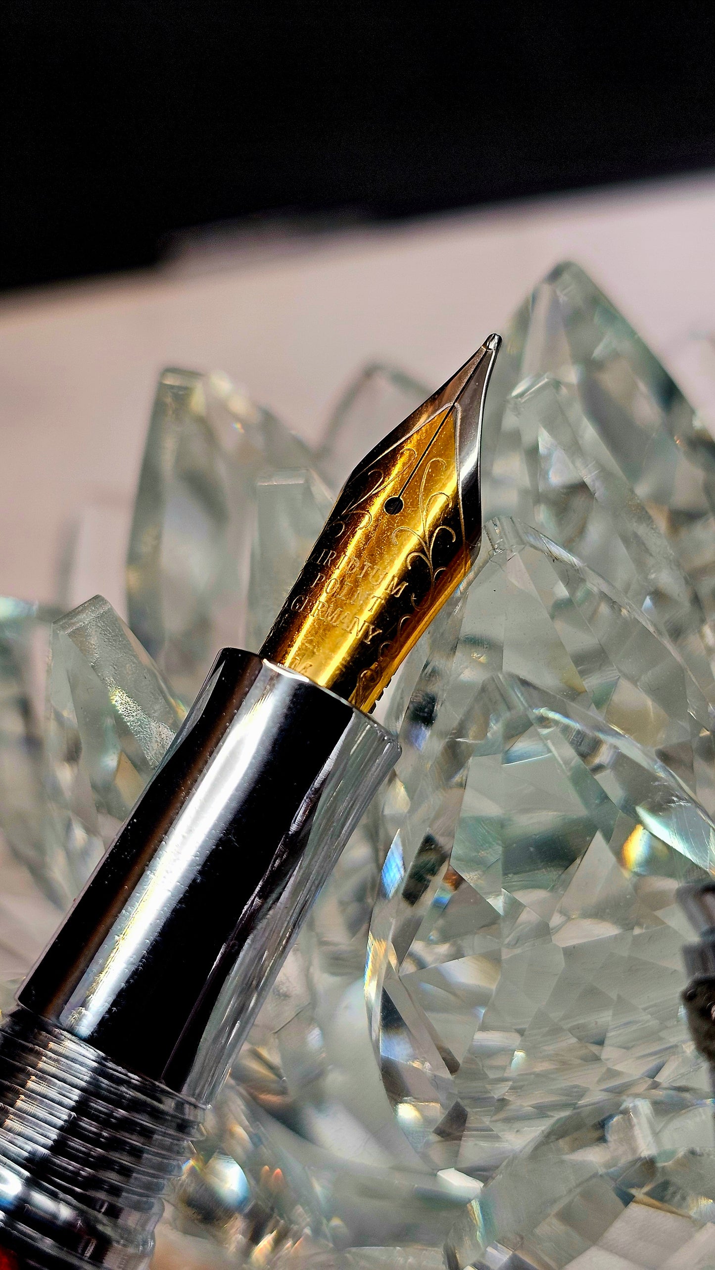 Handmade "Code Red Majestic" Fountian pen With a Hand-poured Resin.