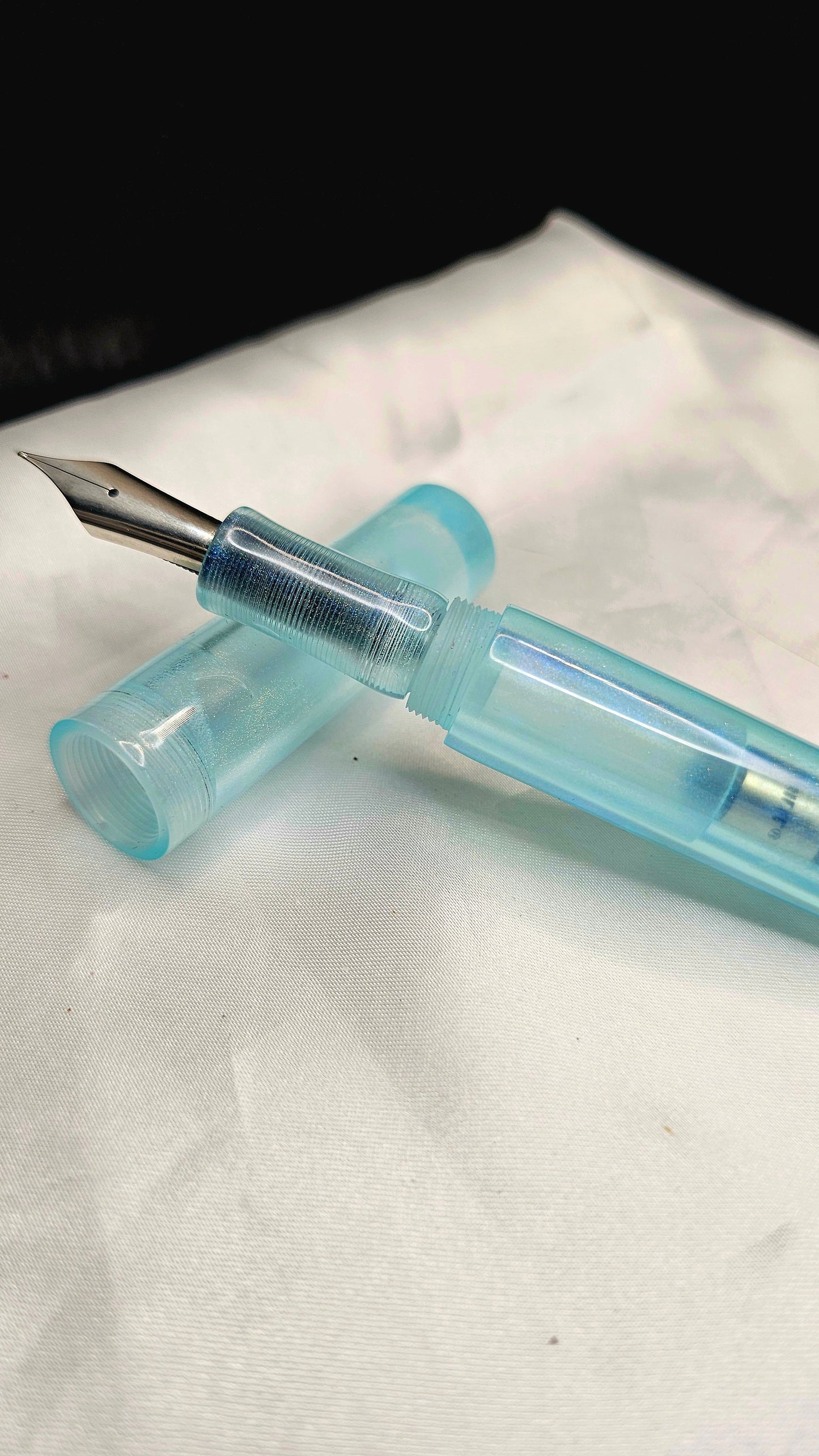 “The Cryoquill Oracle” Bespoke Fountain Pen a Hand Made Resin Body