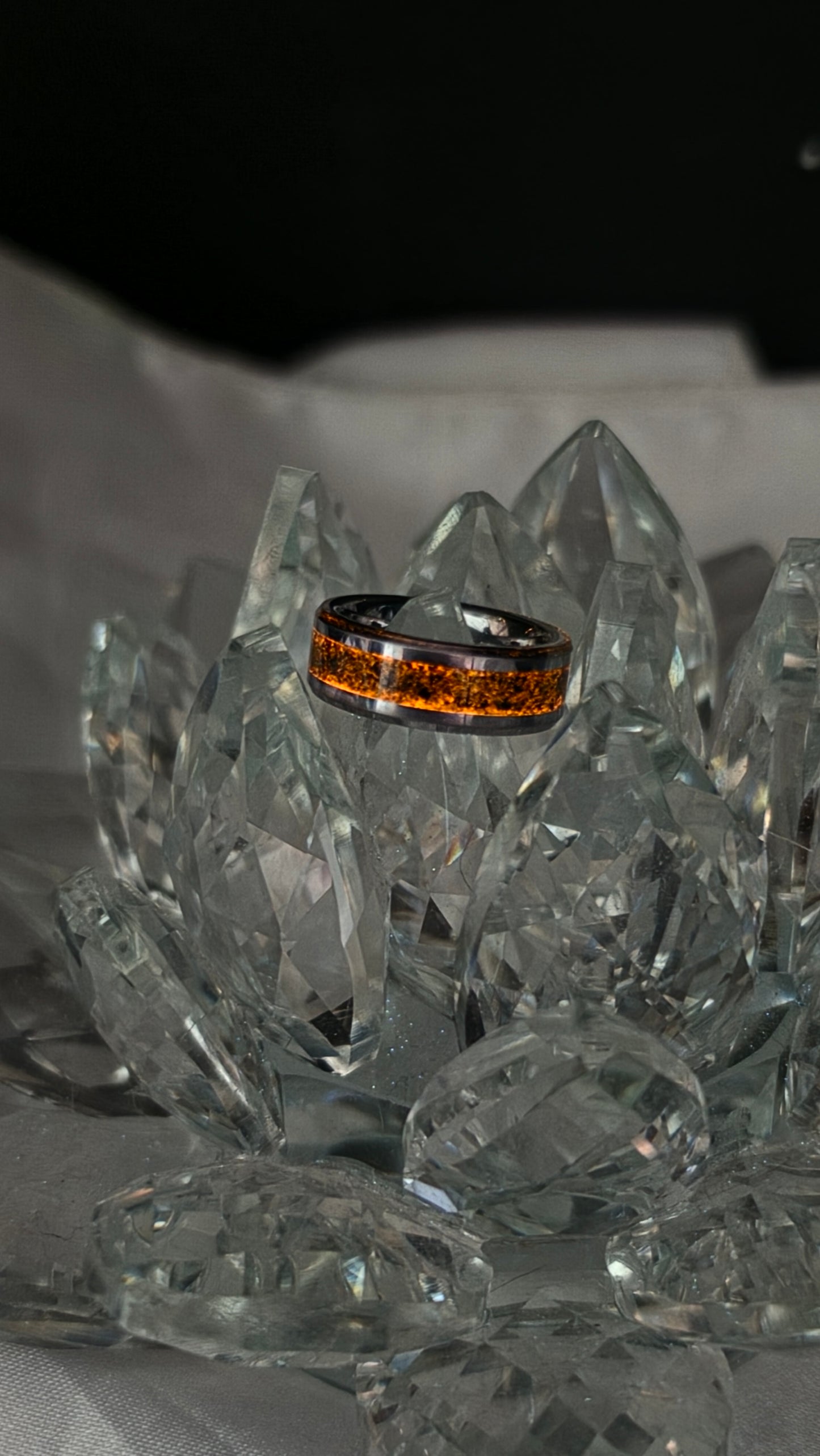 Tungsten light and Dark Ring set
