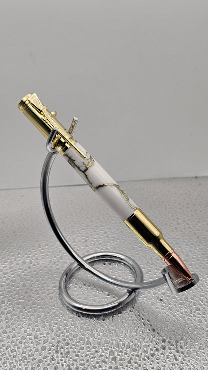 Handmade Pens, 24k Gold 30 Cal Bolt-Action