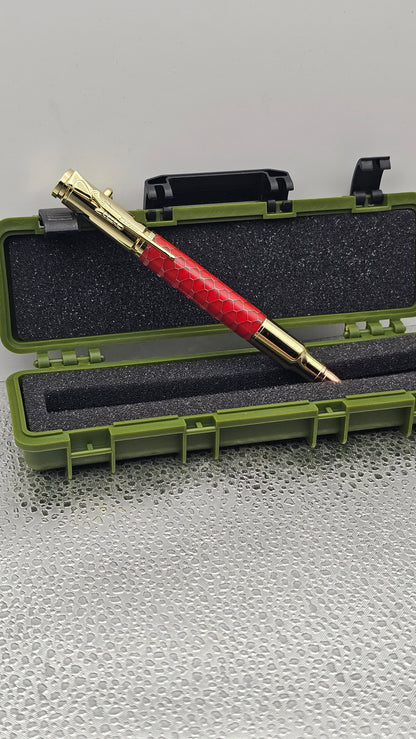 Handmade Pens, 24k Gold 30 Cal Bolt-Action
