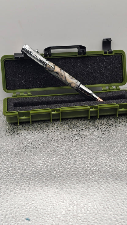 Handmade Pens, Chrome 30 Cal Bolt-Action