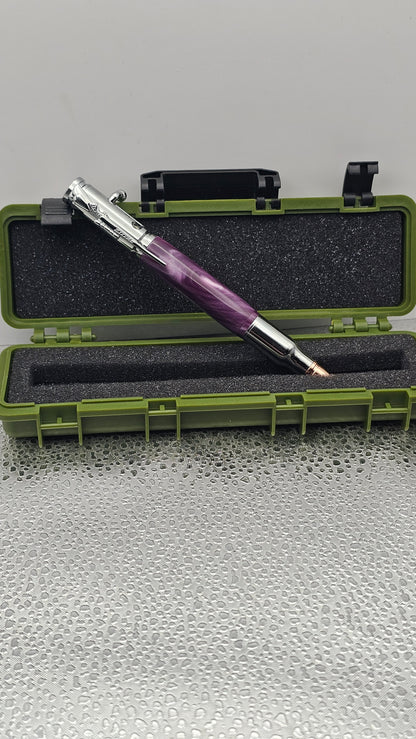 Handmade Pens, Chrome 30 Cal Bolt-Action
