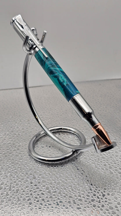 Handmade Pens, Chrome 30 Cal Bolt-Action