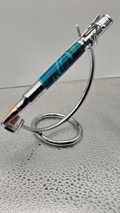 Handmade Pens, Chrome 30 Cal Bolt-Action