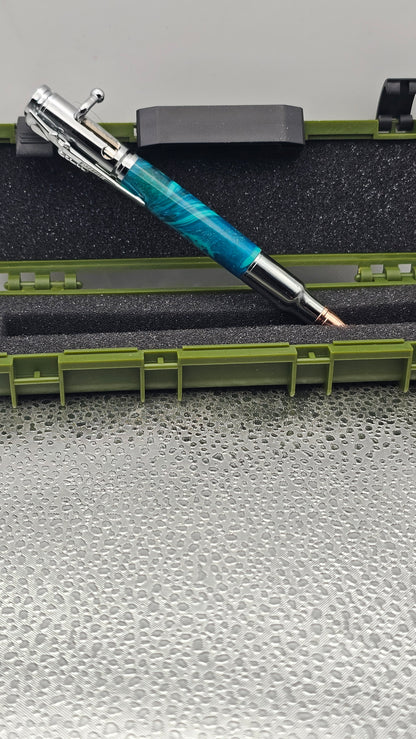 Handmade Pens, Chrome 30 Cal Bolt-Action