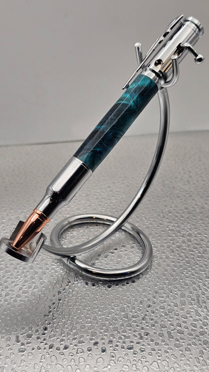 Handmade Pens, Chrome 30 Cal Bolt-Action