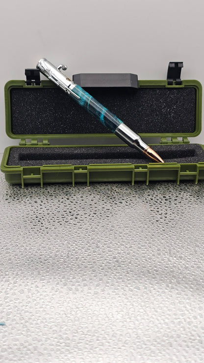Handmade Pens, Chrome 30 Cal Bolt-Action