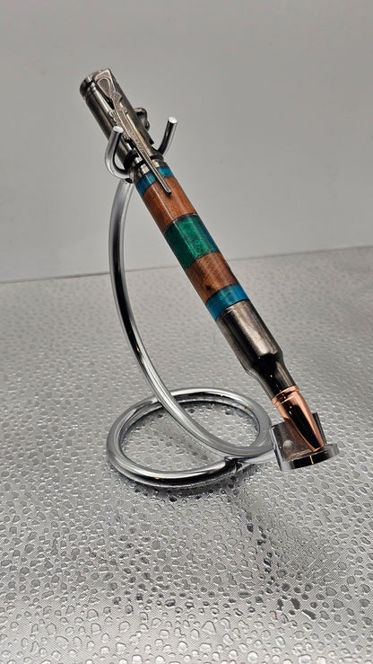 Handmade Pen, Gun Metal 30 Cal Bolt-Action