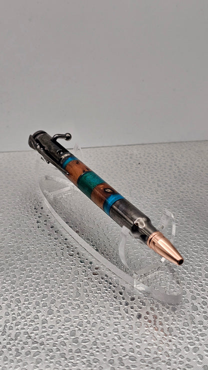 Handmade Pen, Gun Metal 30 Cal Bolt-Action