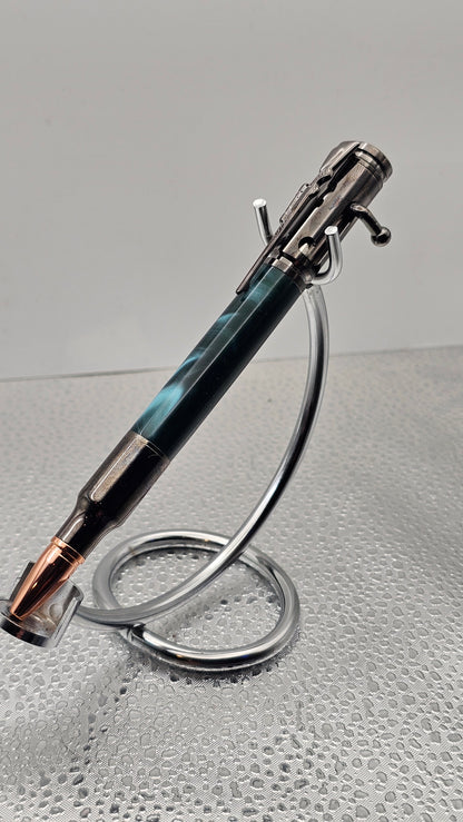 Handmade Pen, Gun Metal 30 Cal Bolt-Action