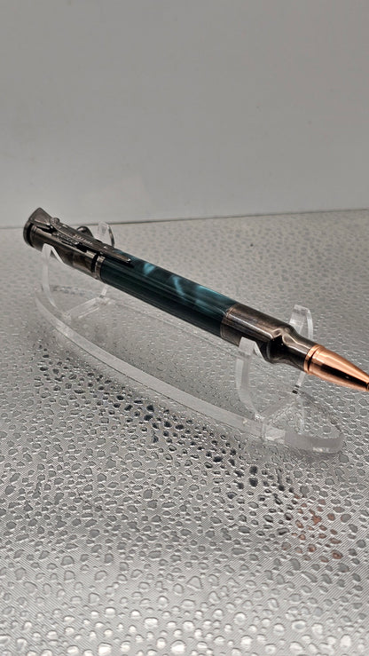 Handmade Pen, Gun Metal 30 Cal Bolt-Action