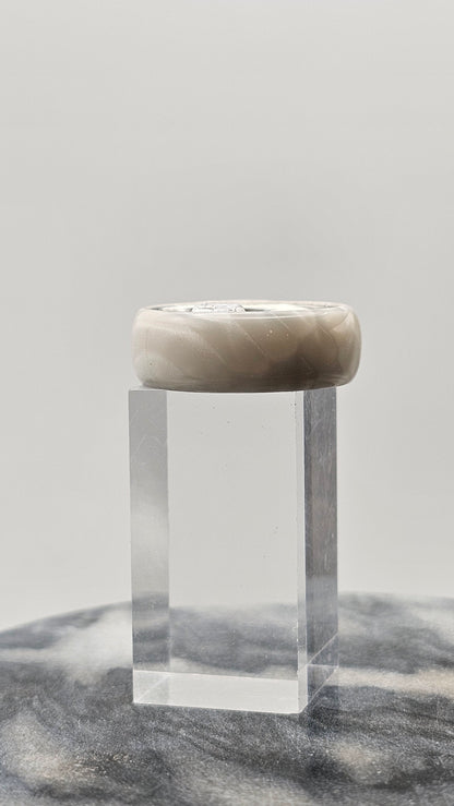 White Snake Skin Ring – Textured Stainless Steel Band