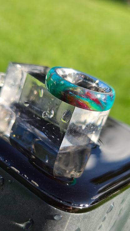 Prism Forge – Color-Shift Ring with Cosmic Texture