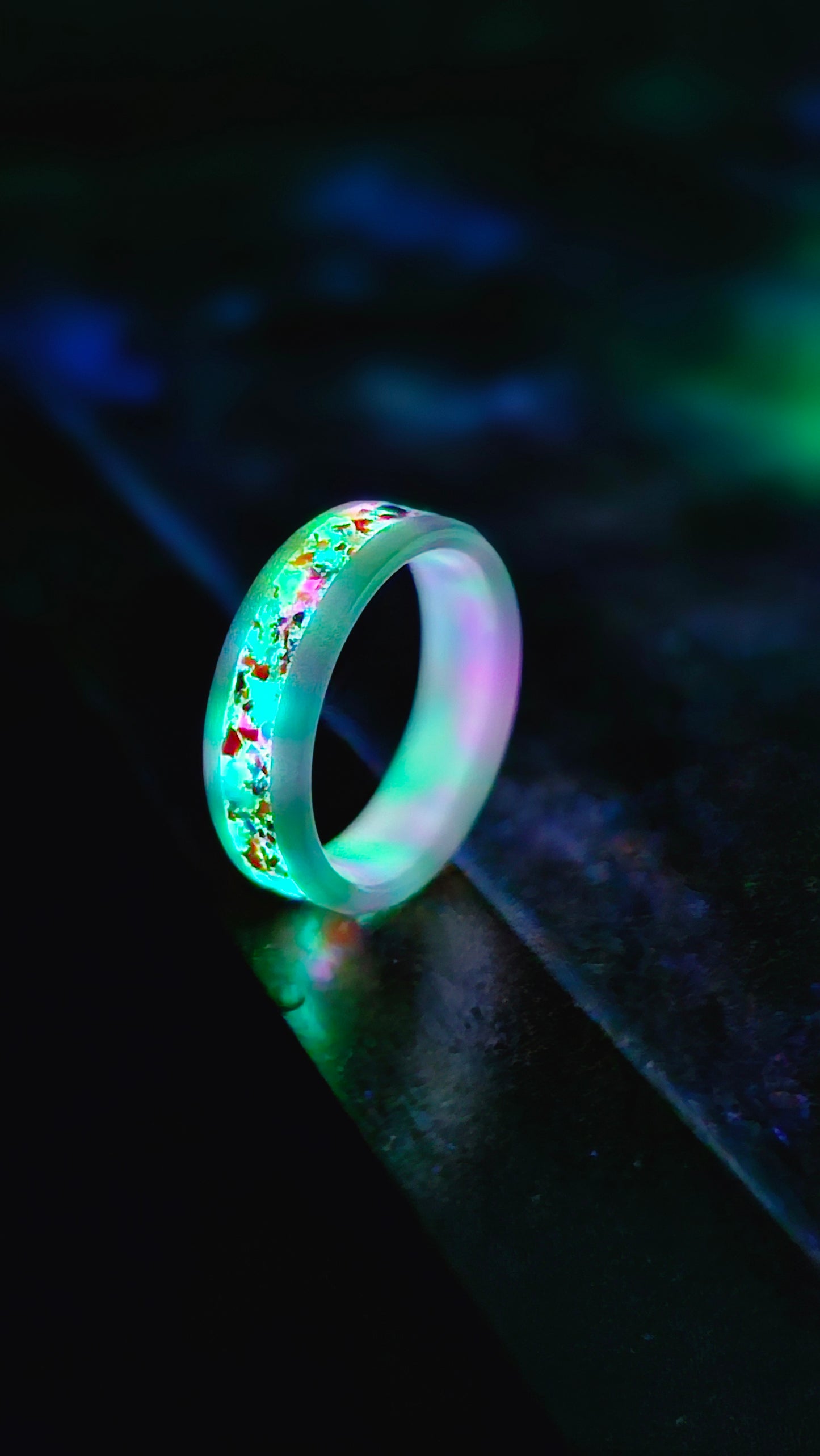 White Ceramic - Glow Stone Ring With Patrick Adair Materials