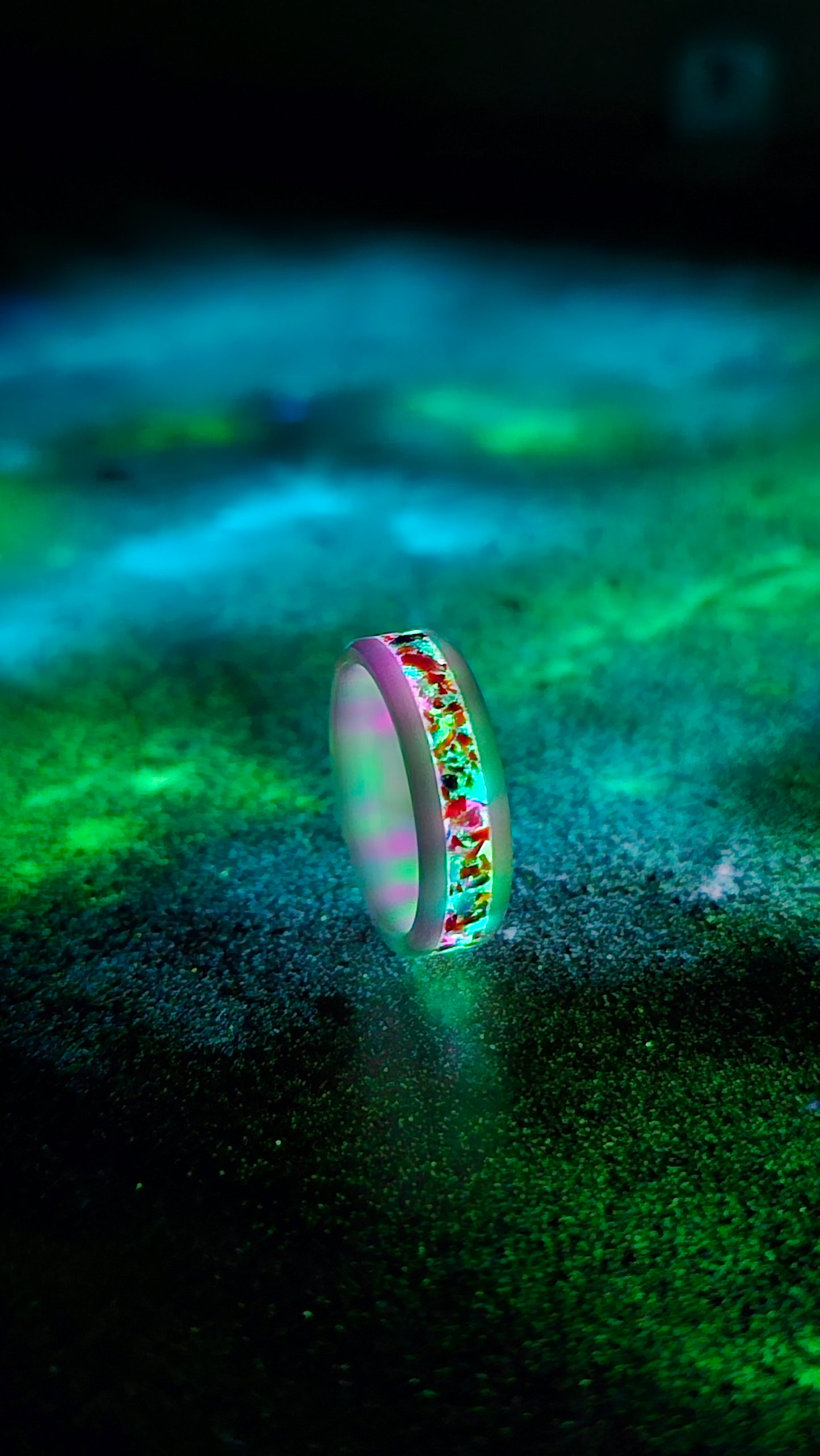 White Ceramic - Glow Stone Ring With Patrick Adair Materials