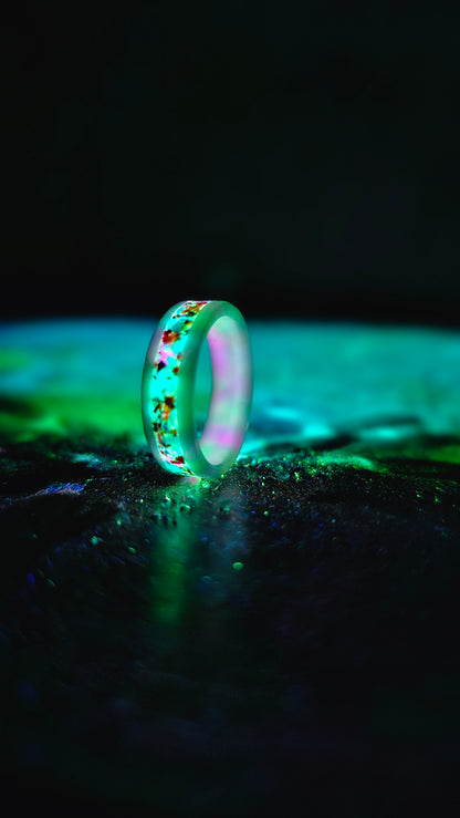 White Ceramic - Glow Stone Ring With Patrick Adair Materials