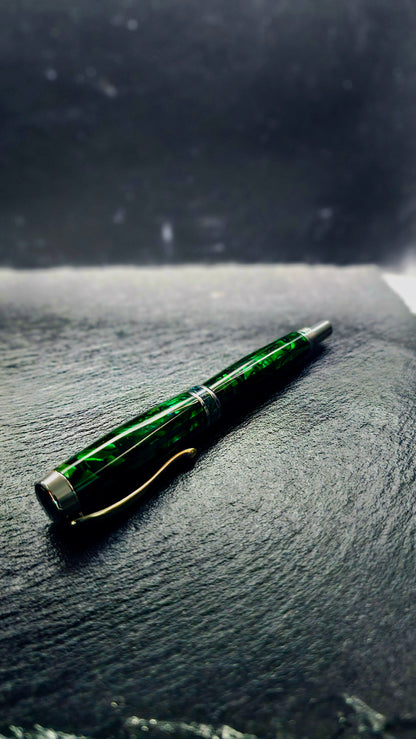 Custom Handmade Paua Abalone Inlay With Glow Stone Collar On A Jr Bandit