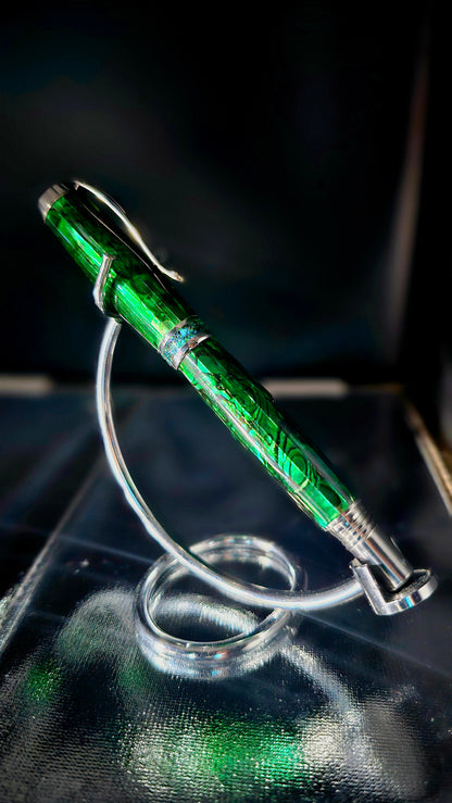 Custom Handmade Paua Abalone Inlay With Glow Stone Collar On A Jr Bandit