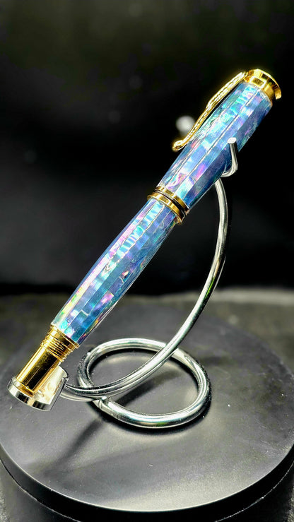 Custom Handmade Multi Color Paua Abalone Jr Retro Foutain Pen With Case