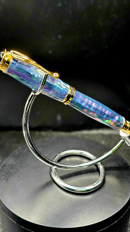 Custom Handmade Multi Color Paua Abalone Jr Retro Foutain Pen With Case