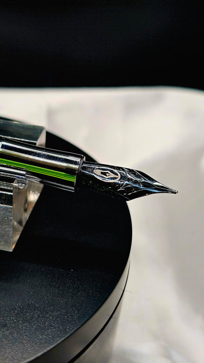 One Of a Kind Handmade Fountain pen with Paua Abalone and a Custom-made Collar