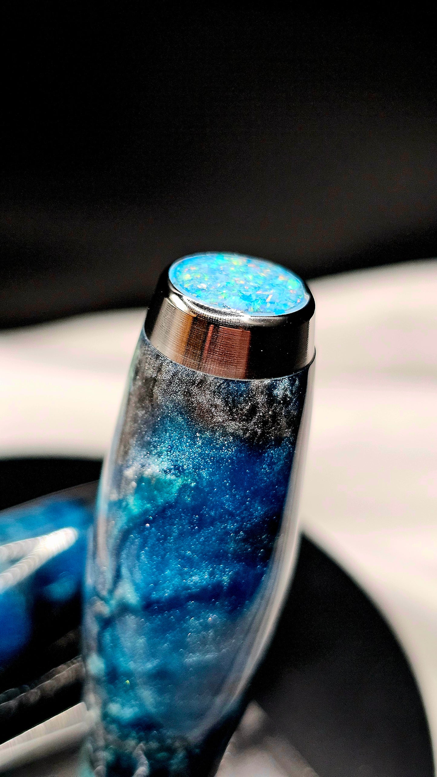 One Of a Kind Handmade Fountain pen with Hand-Poured Resin and a Custom-made Collar