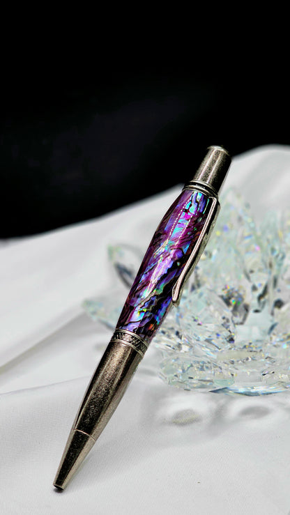 Paua Abalone Sierra Twist Pen, Refillable and great for everyday use