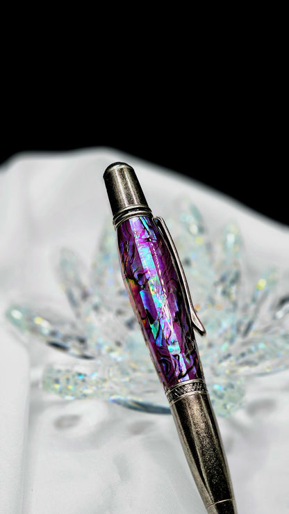 Paua Abalone Sierra Twist Pen, Refillable and great for everyday use