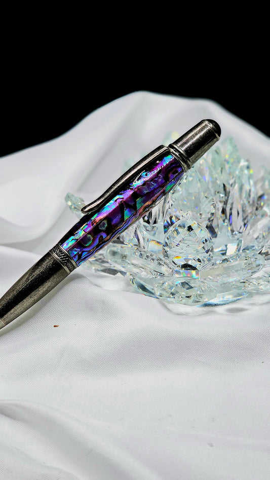 Paua Abalone Sierra Twist Pen, Refillable and great for everyday use