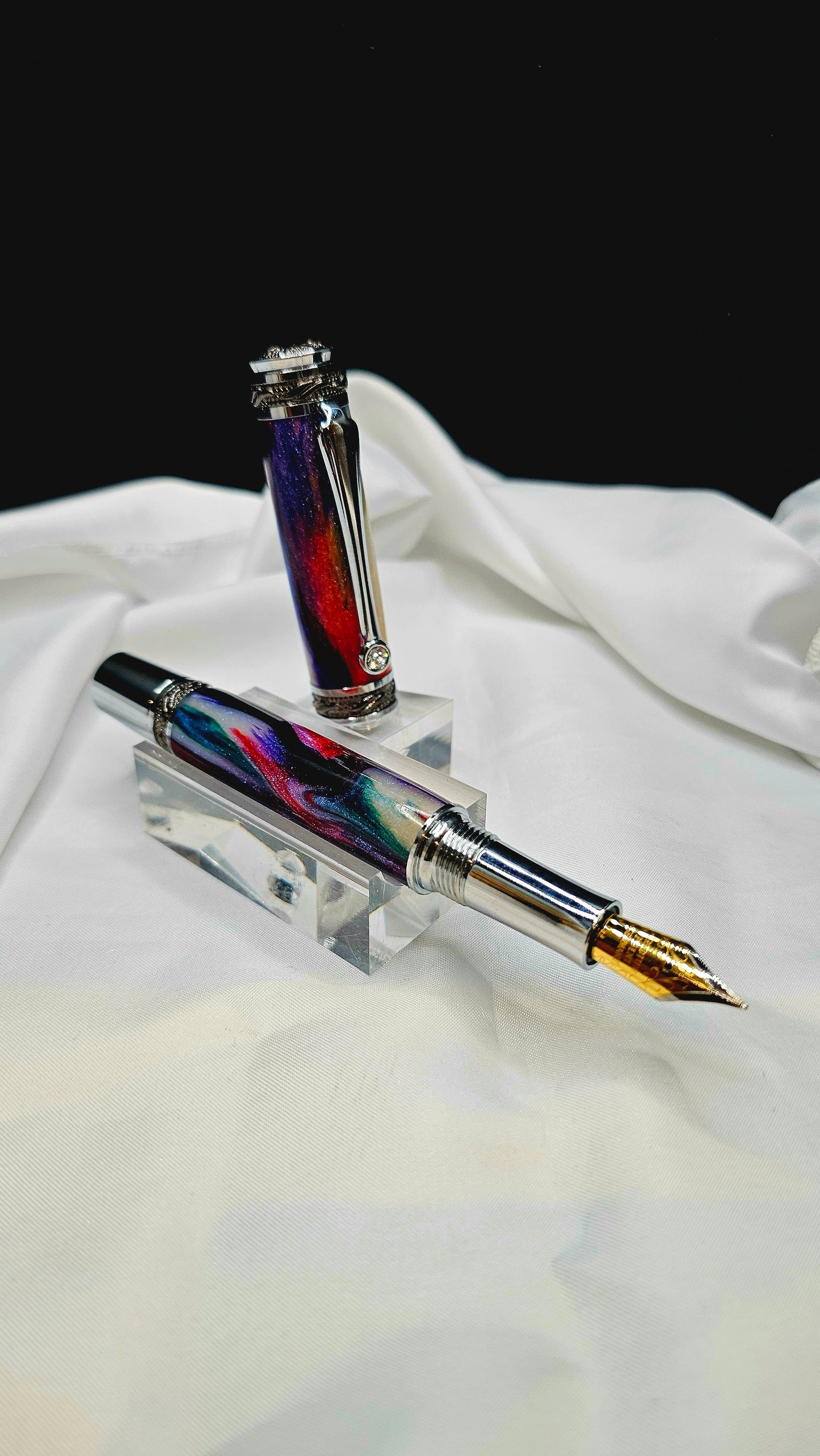 Handmade Majestic Fountian pen With a Hand-poured Resin.