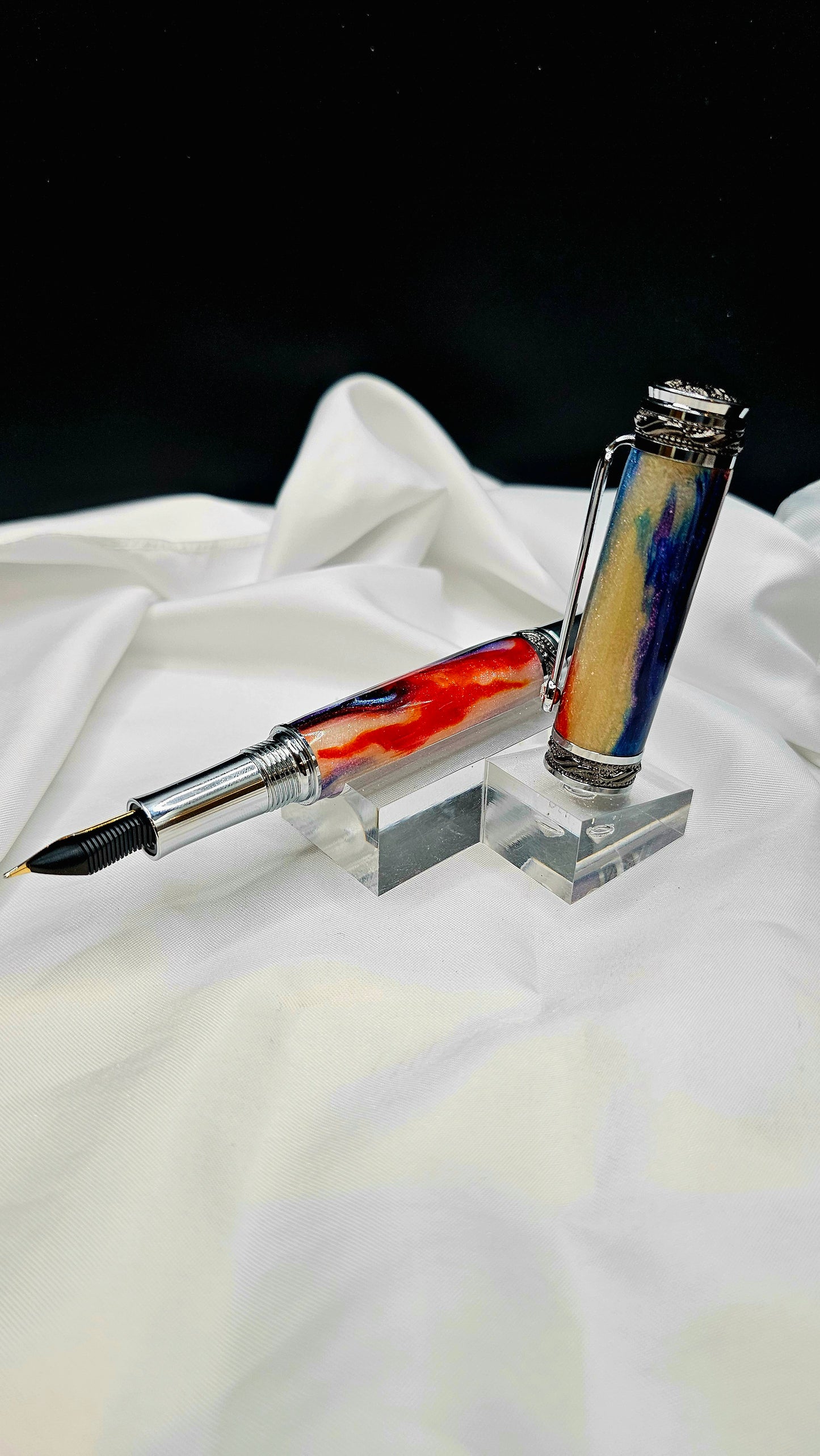 Handmade Majestic Fountian pen With a Hand-poured Resin.
