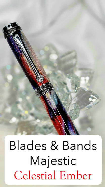 Handmade Majestic Fountian pen With a Hand-poured Resin.