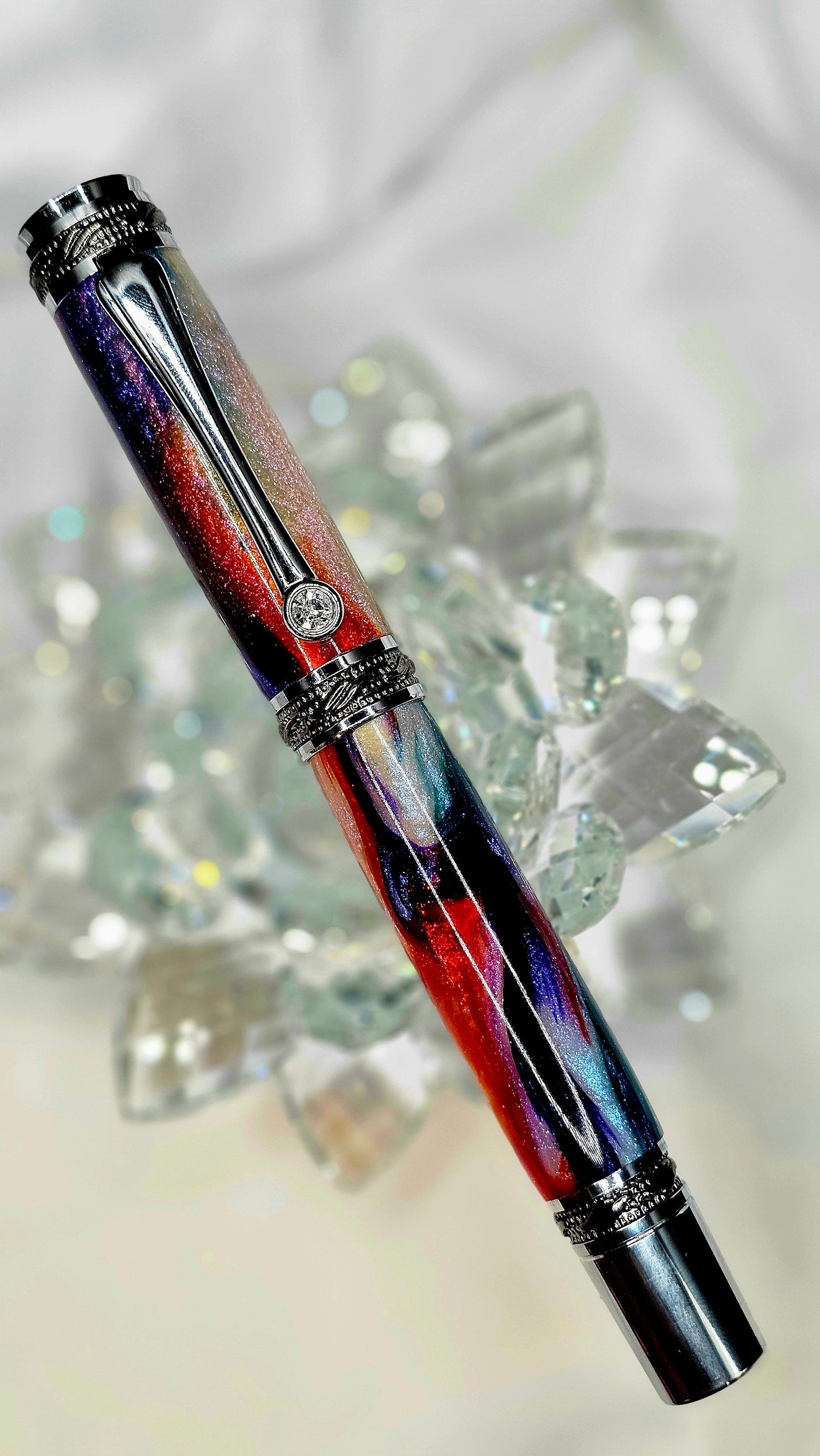 Handmade Majestic Fountian pen With a Hand-poured Resin.