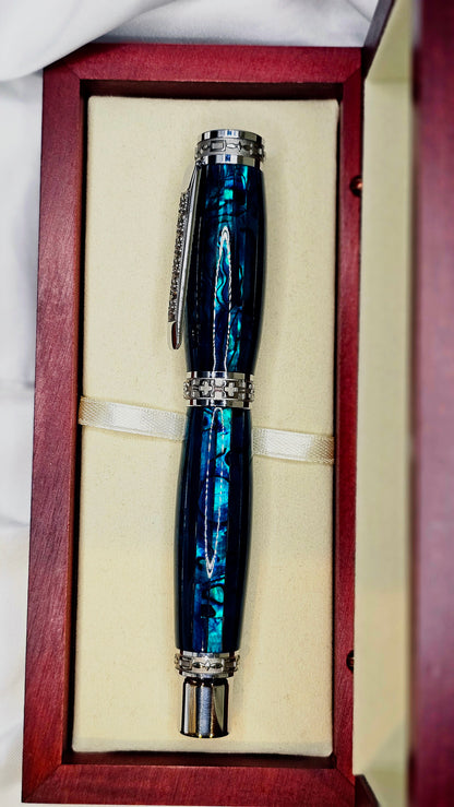 Custom Handmade Paua Abalone Full Size Emperor Roller Ball