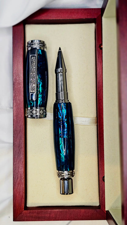 Custom Handmade Paua Abalone Full Size Emperor Roller Ball