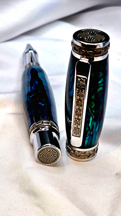 Custom Handmade Paua Abalone Full Size Emperor Roller Ball